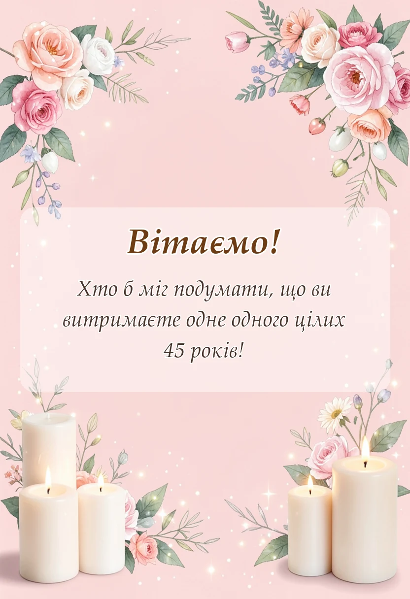листівка з побажанням - картинки з річницею весілля 45 років