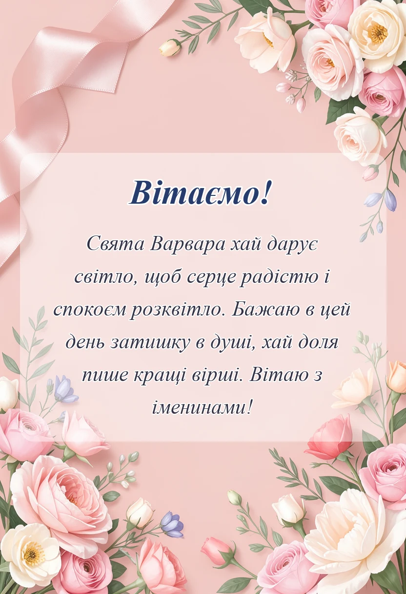 унікальна листівка - привітання з днем варвари