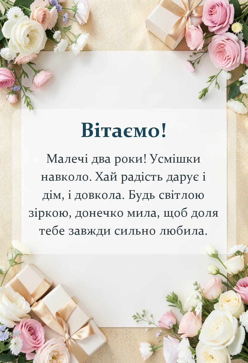 красива листівка: картинки з днем народження 2 роки