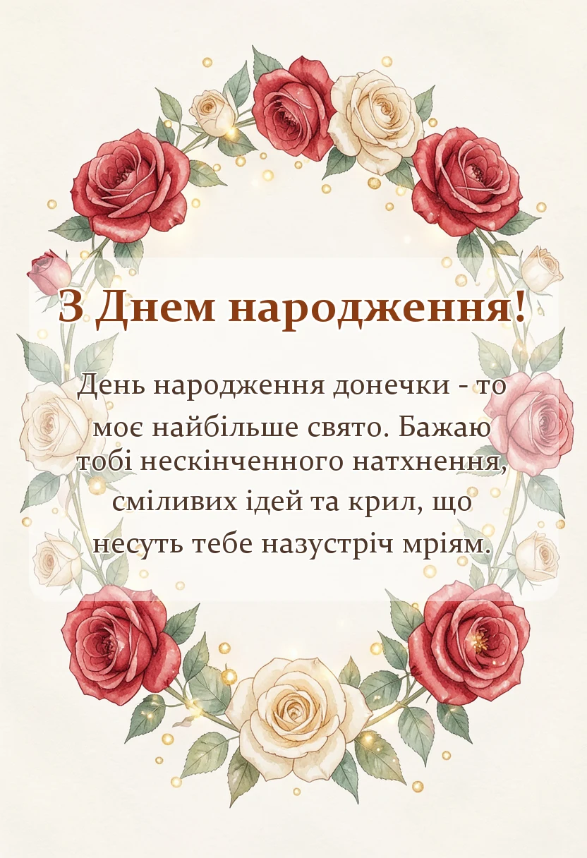 красива листівка: привітання з днем донечки картинки підписи побажання