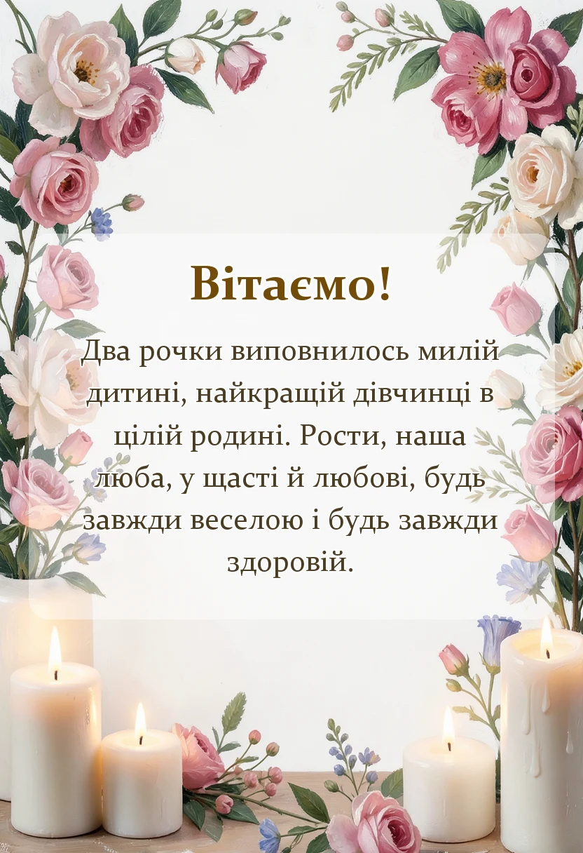 красива листівка: картинки з днем народження 2 роки