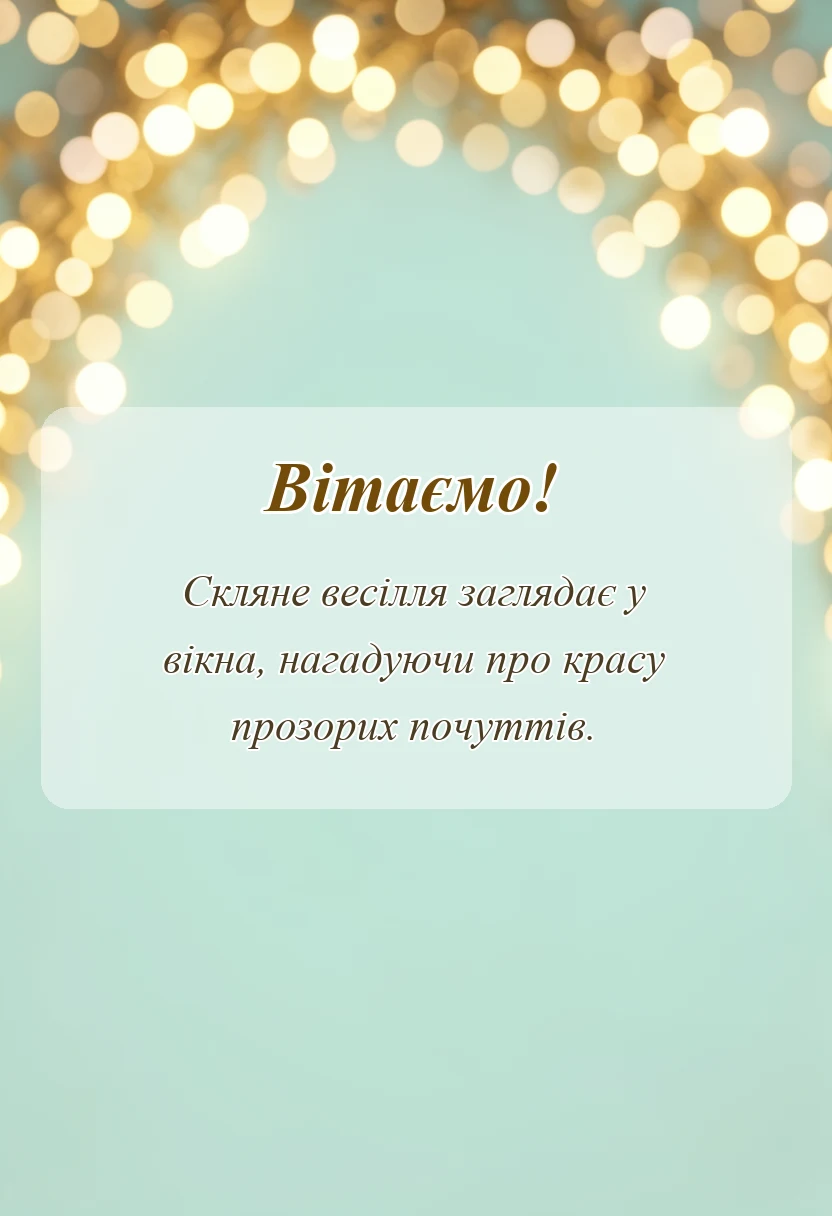 листівка з побажанням - привітання оригінальні скляне весілля 15 років