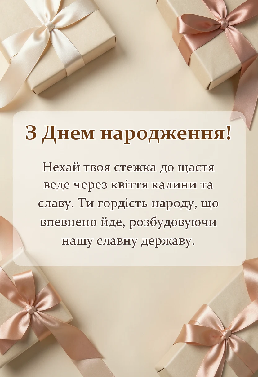 унікальна листівка - патріотичні привітання з днем народження своїми словами