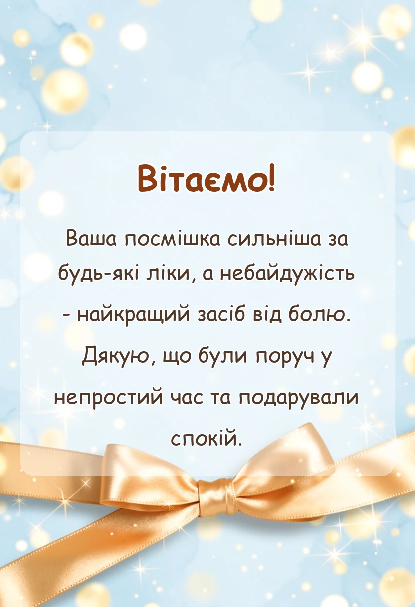 красива листівка: подяка медсестрі своїми словами