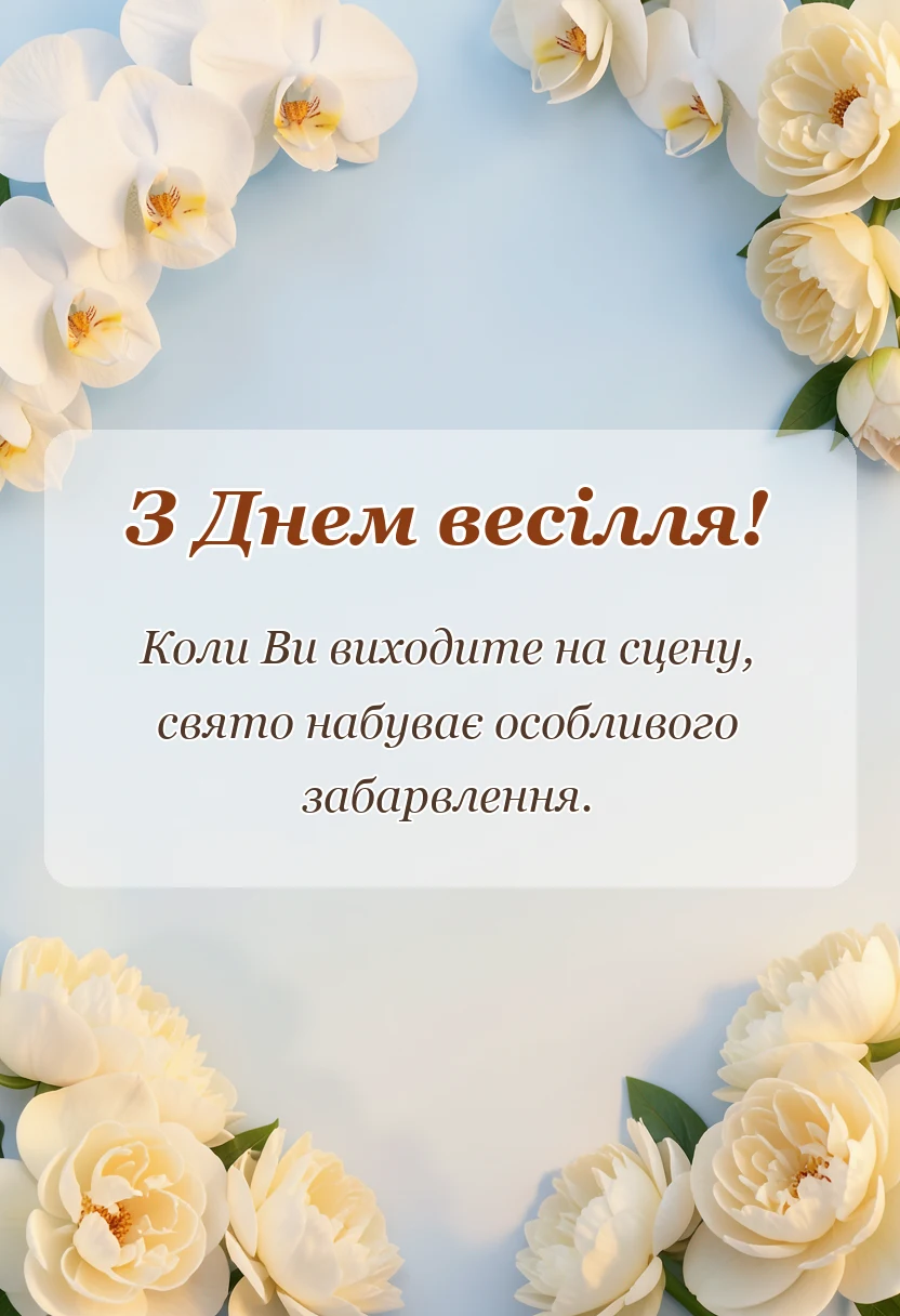 унікальна листівка - привітання ведучому на весілля своїми словами