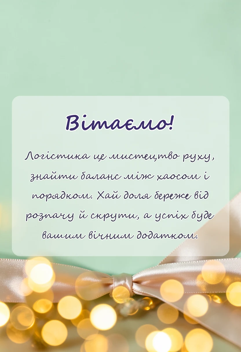 листівка з побажанням - вітання з днем логіста