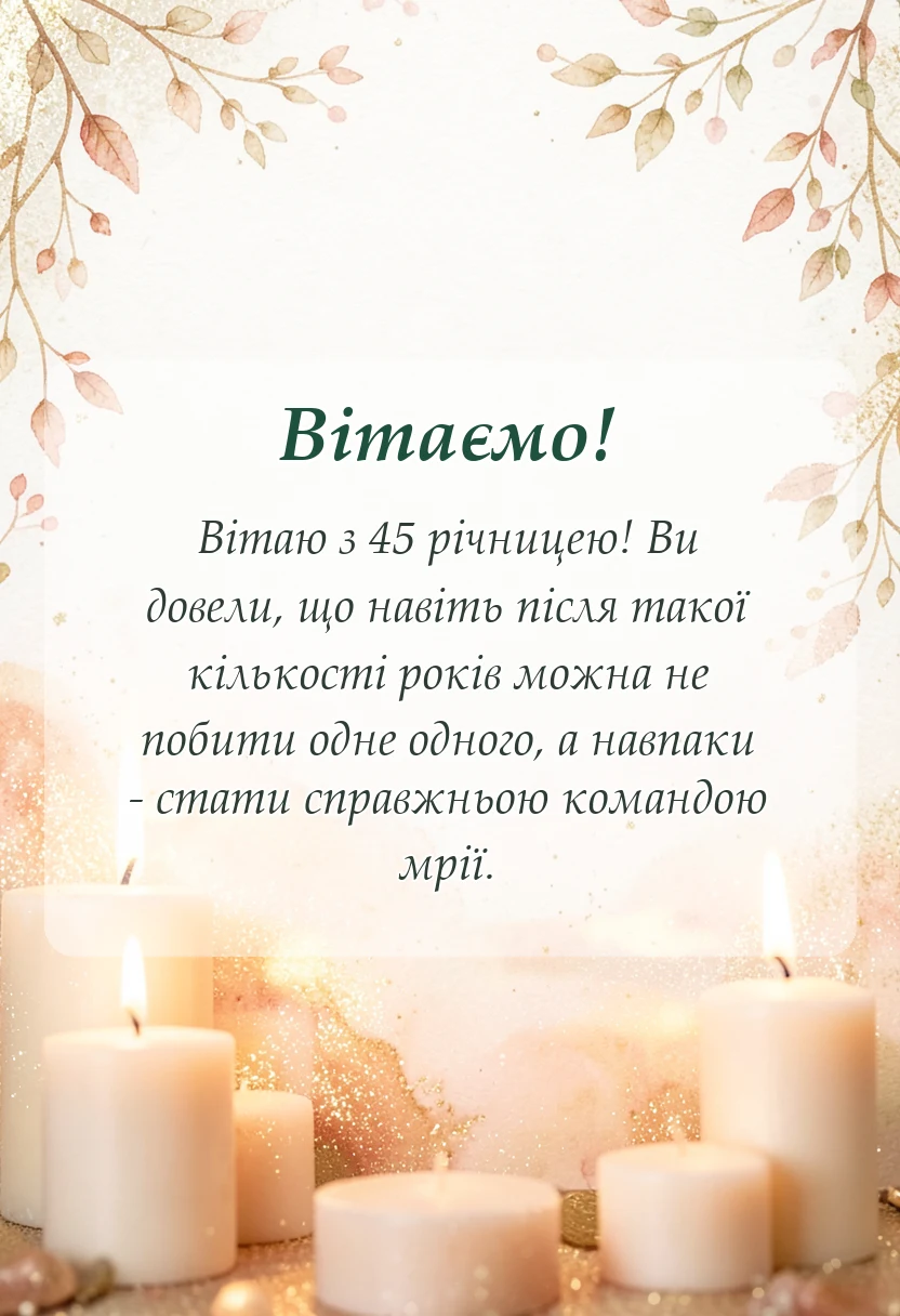 вітальна листівка - картинки з річницею весілля 45 років