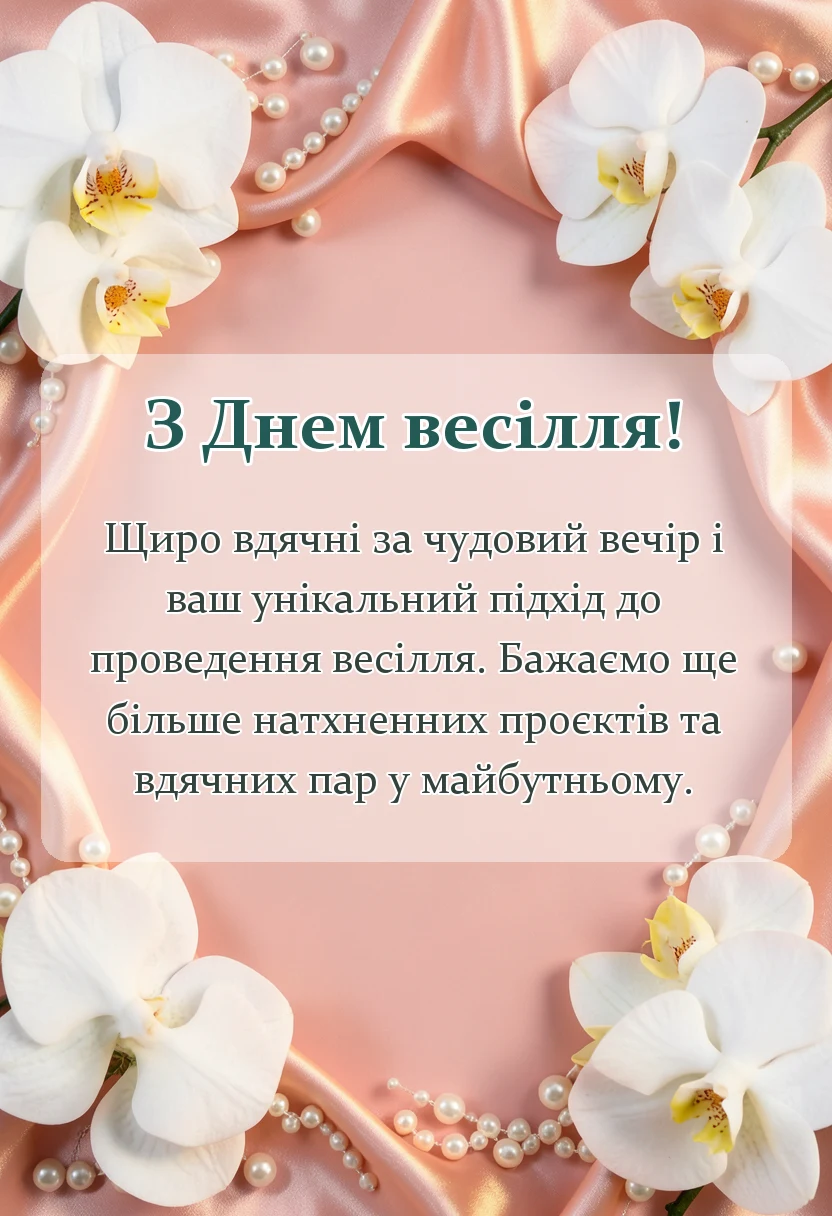 вітальна листівка - привітання ведучому на весілля своїми словами