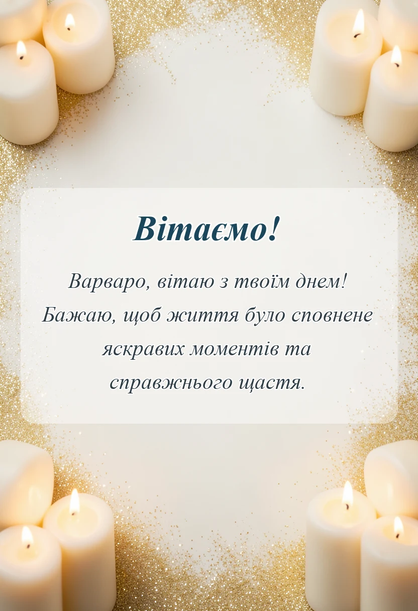 святкова картинка: привітання з днем варвари