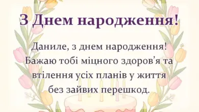 листівка з побажанням - привітання з днем народження данилу своїми словами