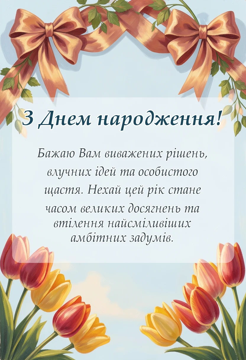 листівка з побажанням - дуже гарні привітання з днем народження