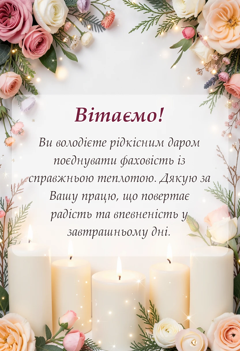 унікальна листівка - подяка лікарю гінекологу своїми словами
