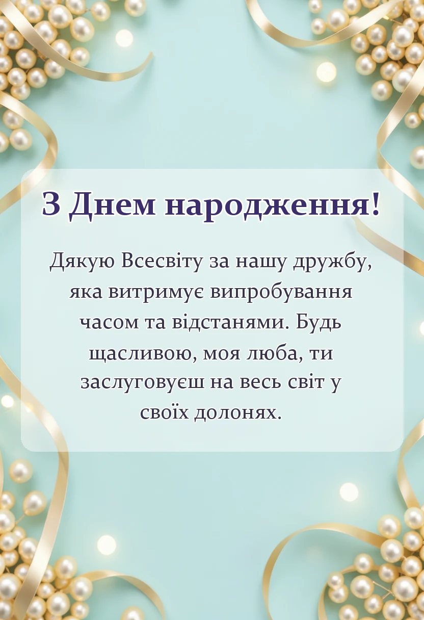листівка з побажанням - привітання з днем народження найкраща подруга до сліз