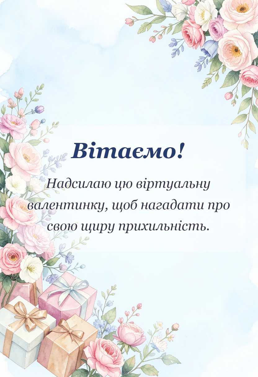листівка з побажанням - привітання з днем святого валентина картинки