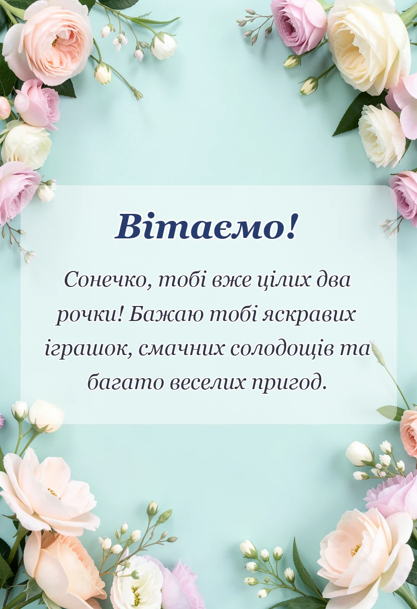 листівка з побажанням - картинки з днем народження 2 роки