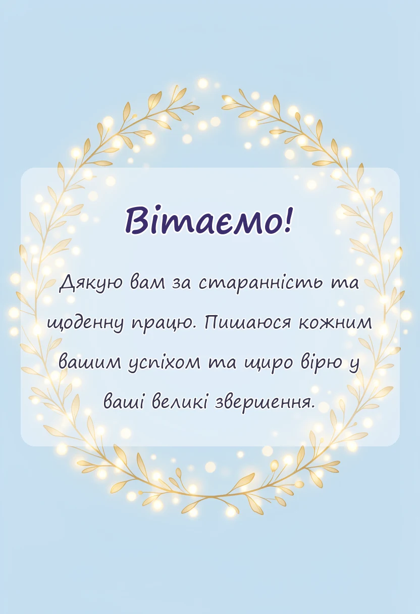 листівка з побажанням - подяка учням