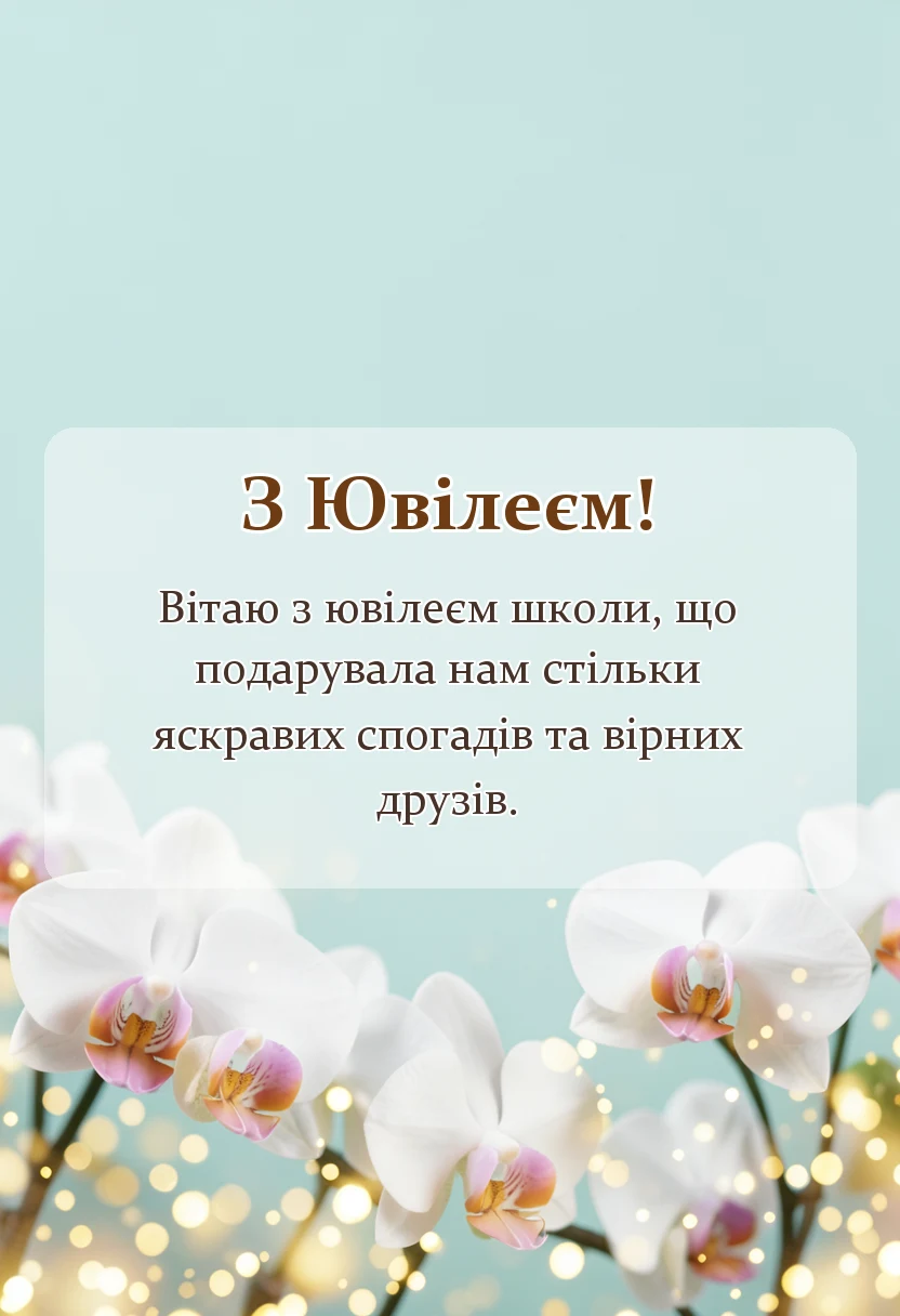 красива листівка: привітання з ювілеєм закінчення школи