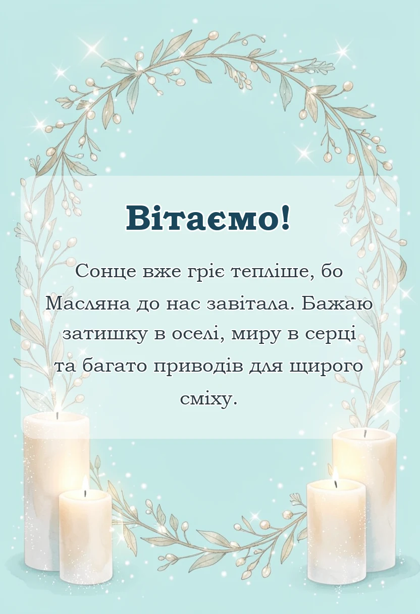 вітальна листівка - вірші про масляну на українській мові