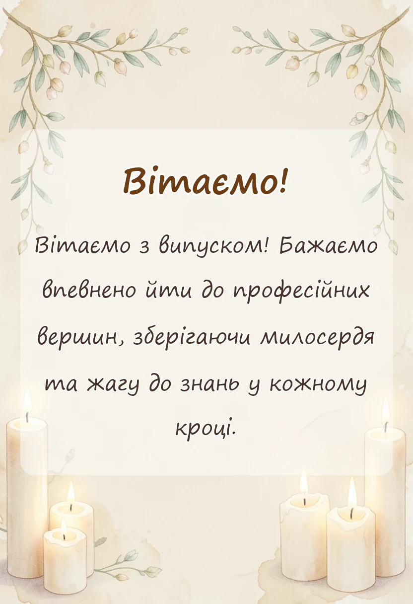 унікальна листівка - привітання з отриманням диплому медика
