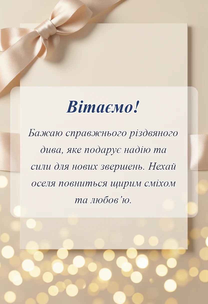 листівка з побажанням - привітання з різдвом христовим своїми словами