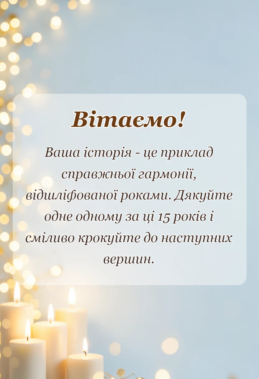 святкова картинка: привітання оригінальні скляне весілля 15 років