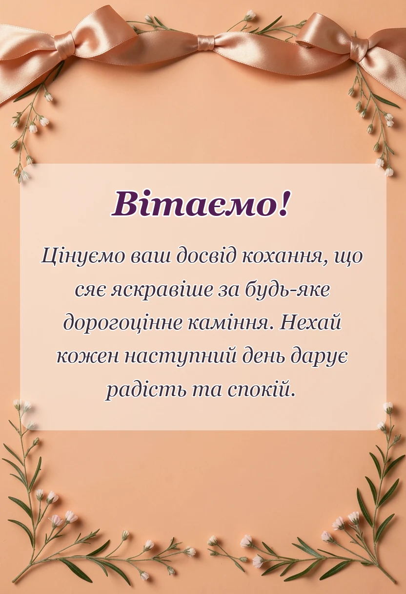 листівка з побажанням - сапфірове весілля привітання