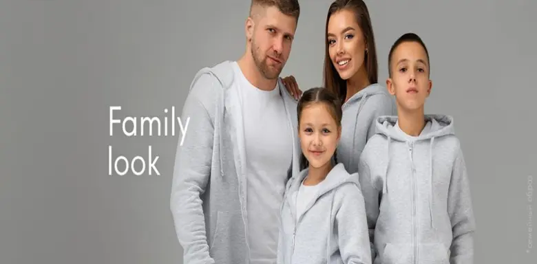 Family in matching outfits