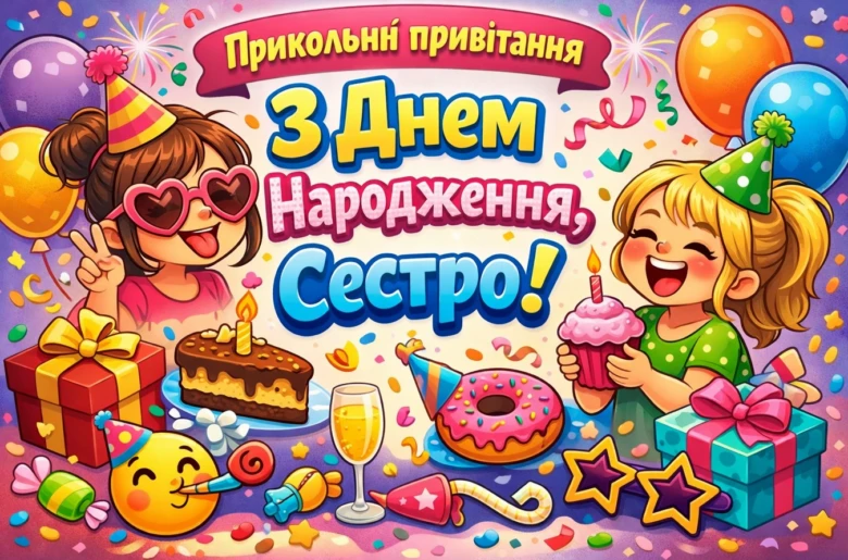 Яскраве українське привітання з днем народження сестри