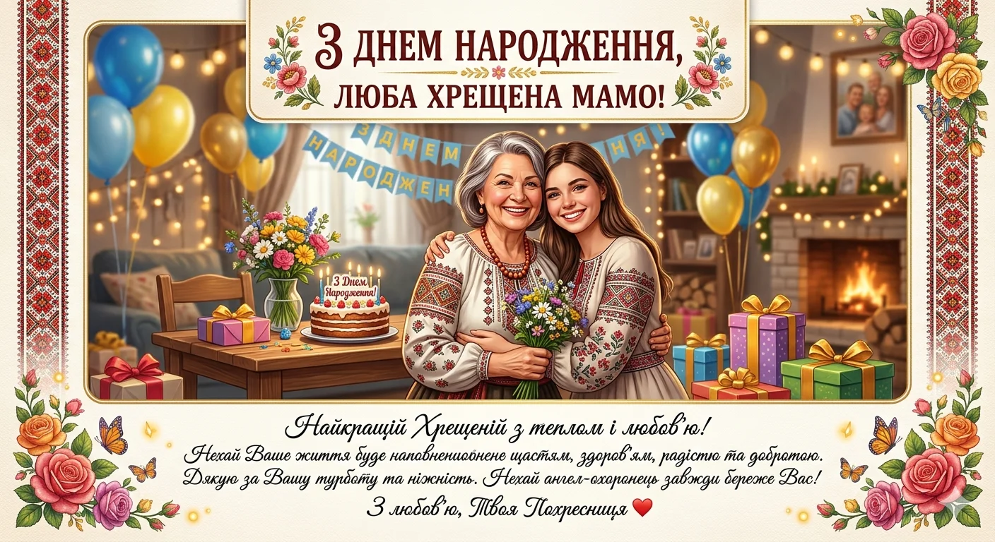 Хресна мама з онучкою святкують день народження.